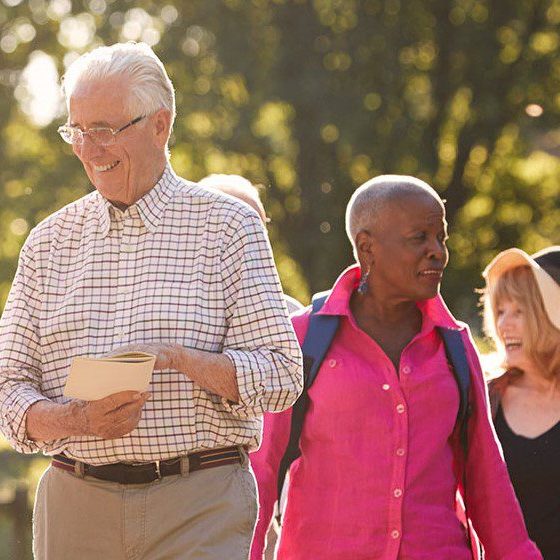 senior walking senior walking